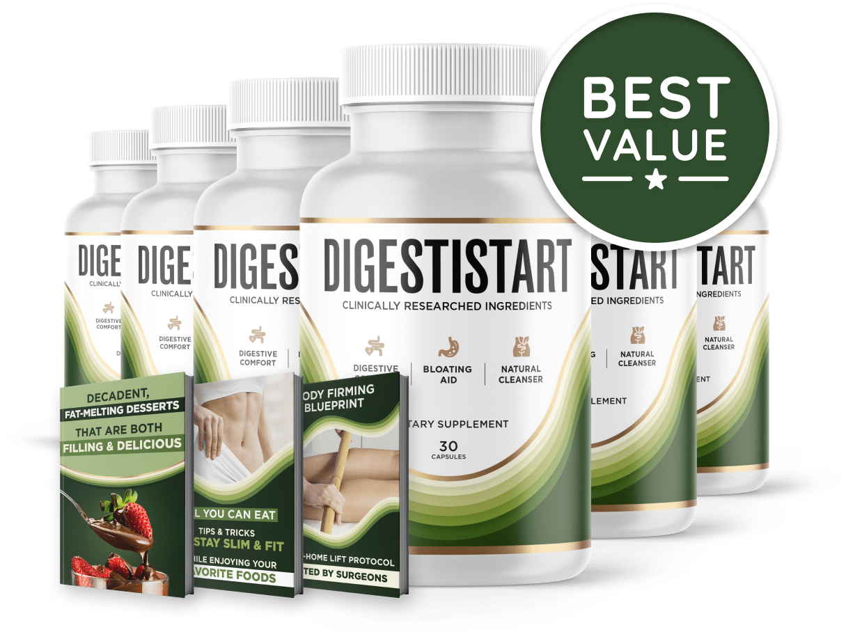 DigestiStart 6 bottle package with 3 free bonuses and free shipping